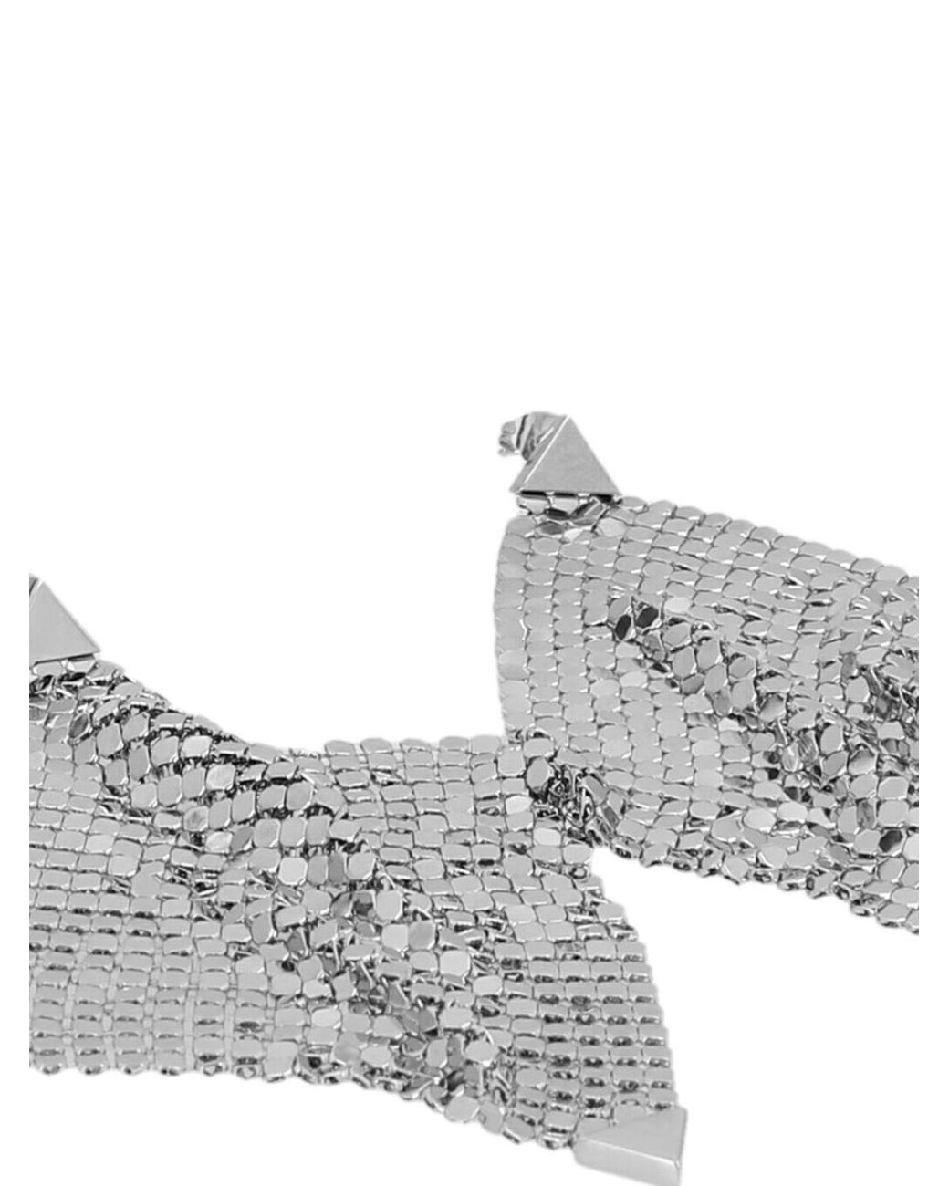 Rabanne White Pixel Flow Earrings