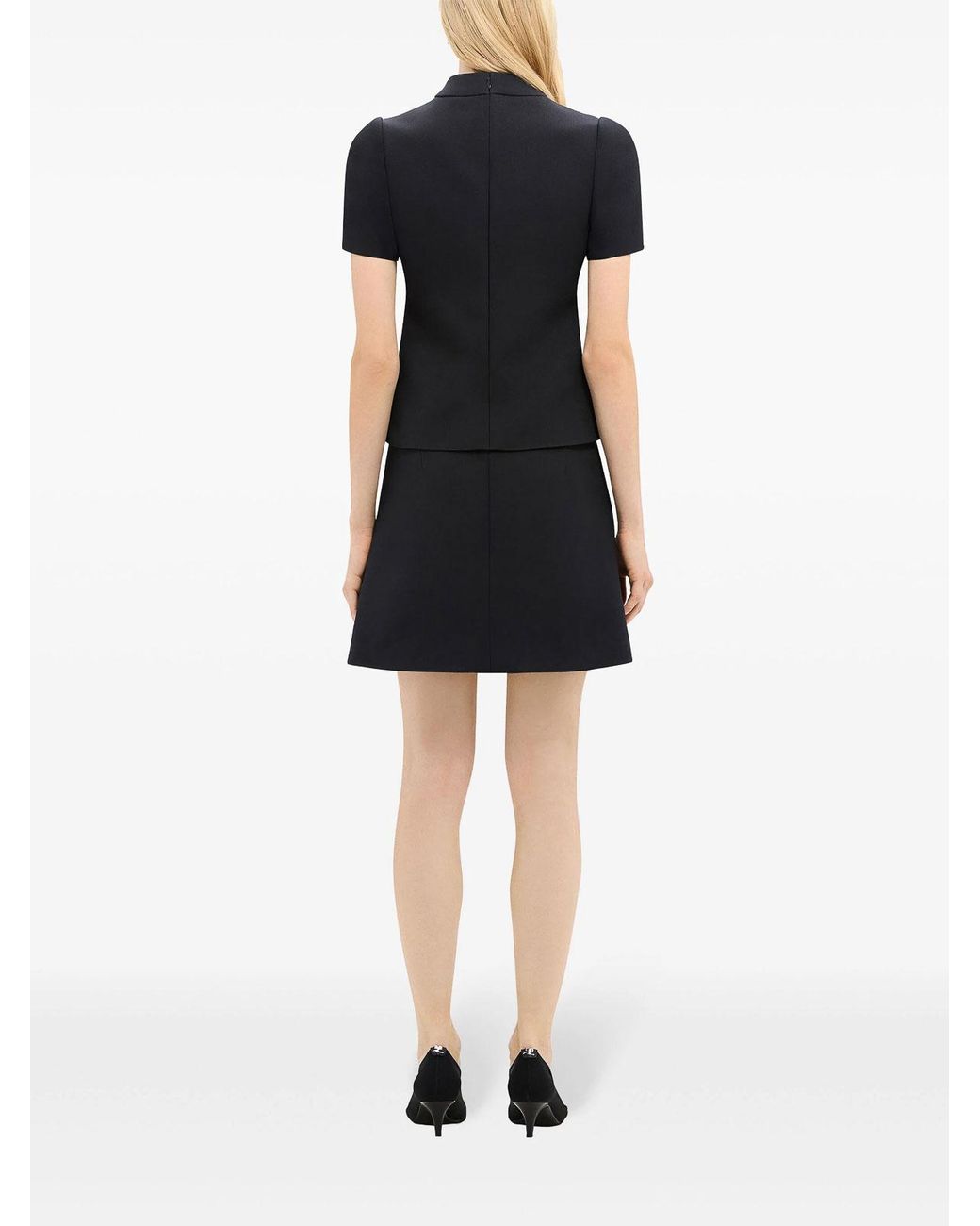 Courreges Black Tailored Zip-Detail Twill Miniskirt