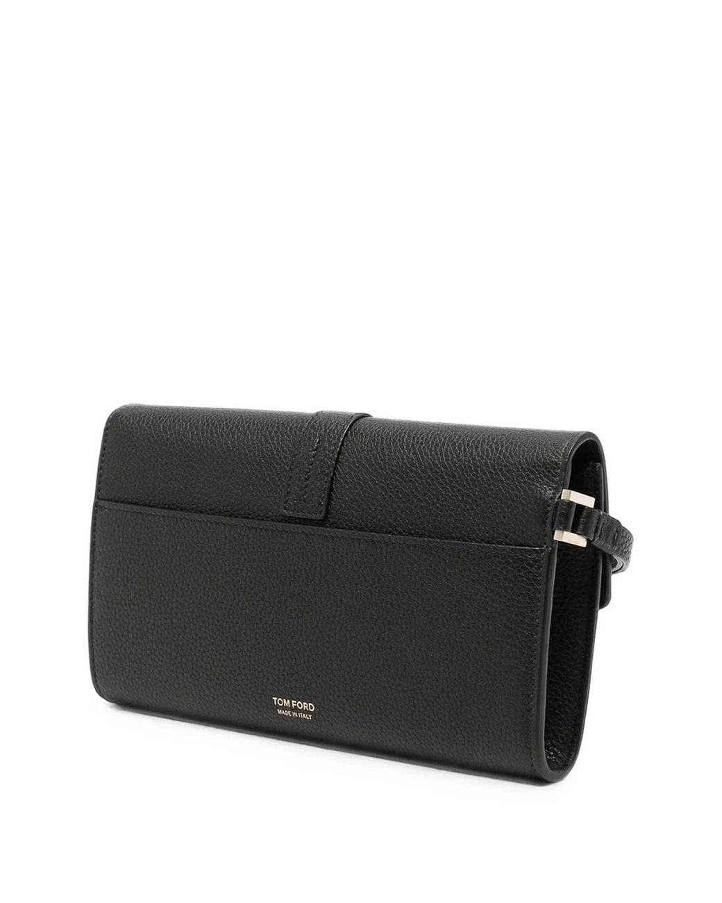 Tom Ford Black T Clasp Grained Leather Pouch