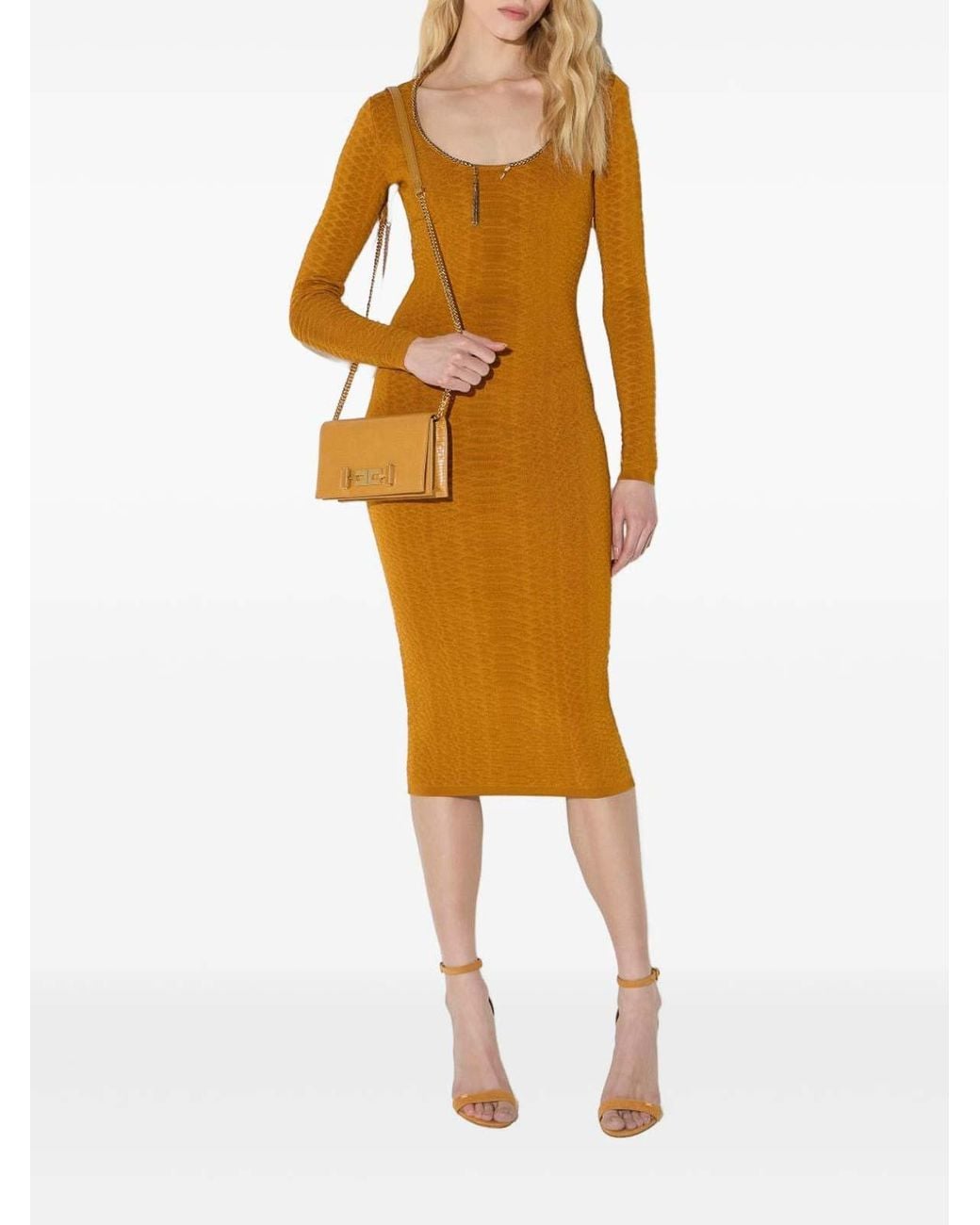 Elisabetta Franchi Multicolor Knit Dress With Snake Pattern