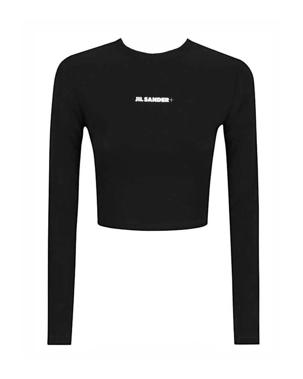 Jil Sander Black Cropped Top With Logo