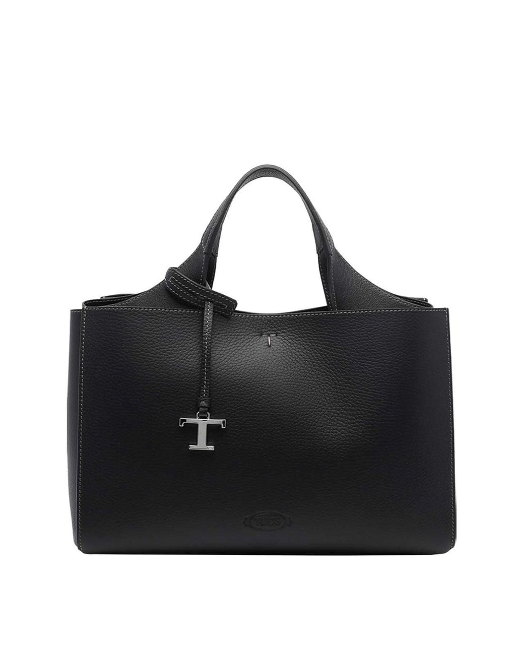 Tod's Black Di Reverse Leather Tote Bag