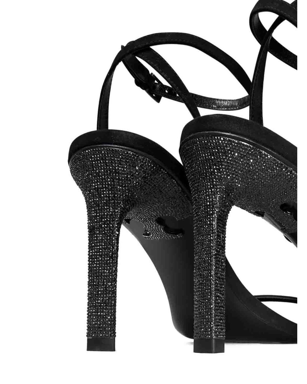 Tory Burch Black Pave Heel Sandal 90Mm