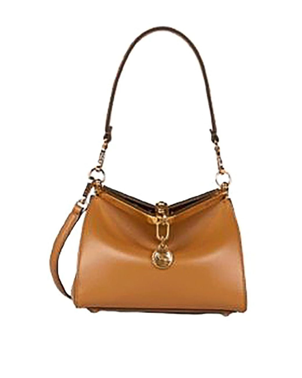 Etro Brown Vela Small Ochre Calf Leather Shoulder Bag