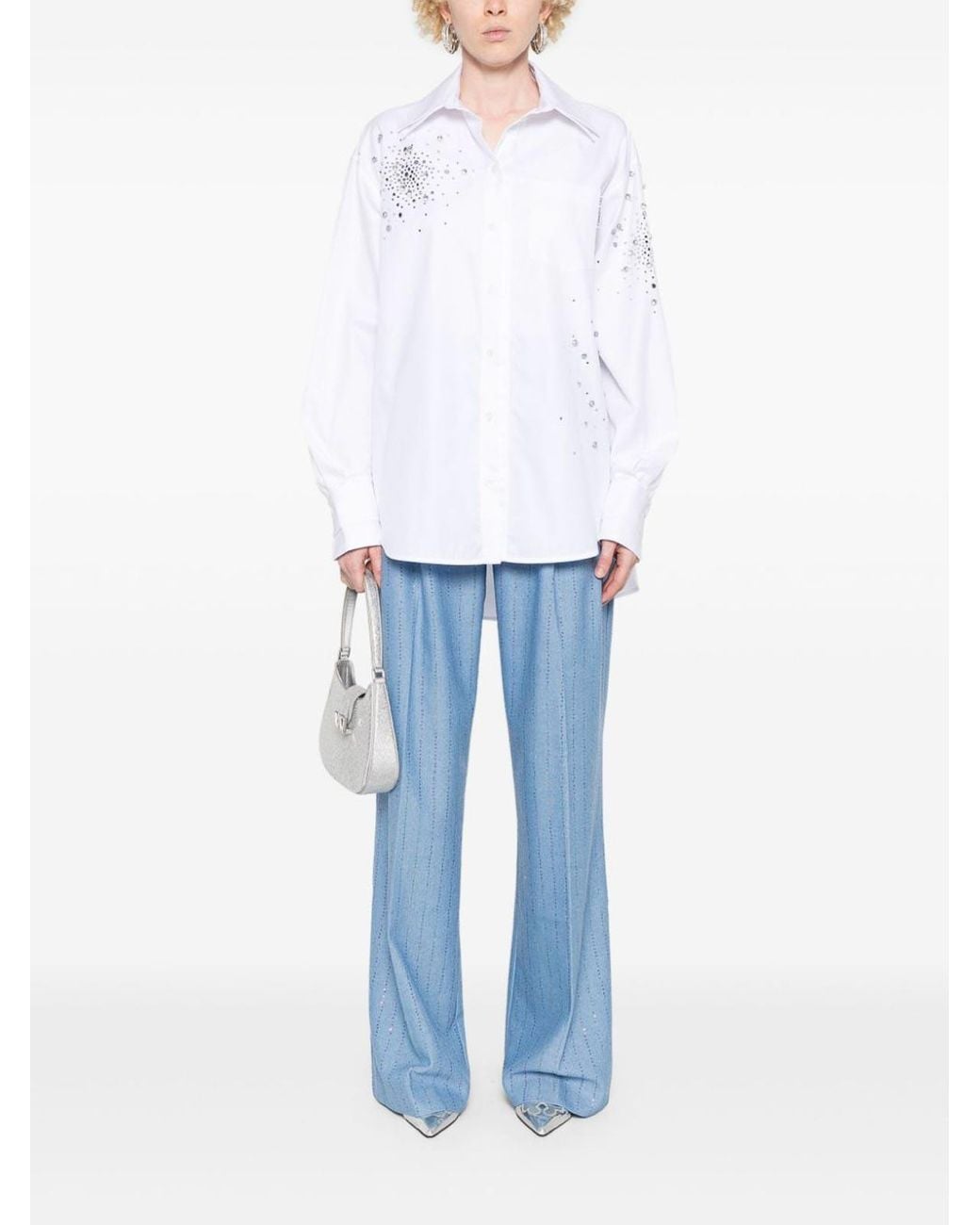 Des Phemmes White Oversized Button-Up Shirt