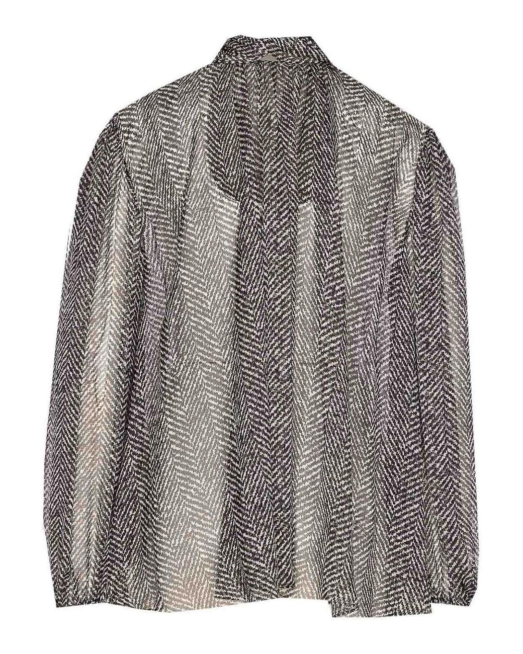 Dolce & Gabbana Gray Silk Chiffon Blouse