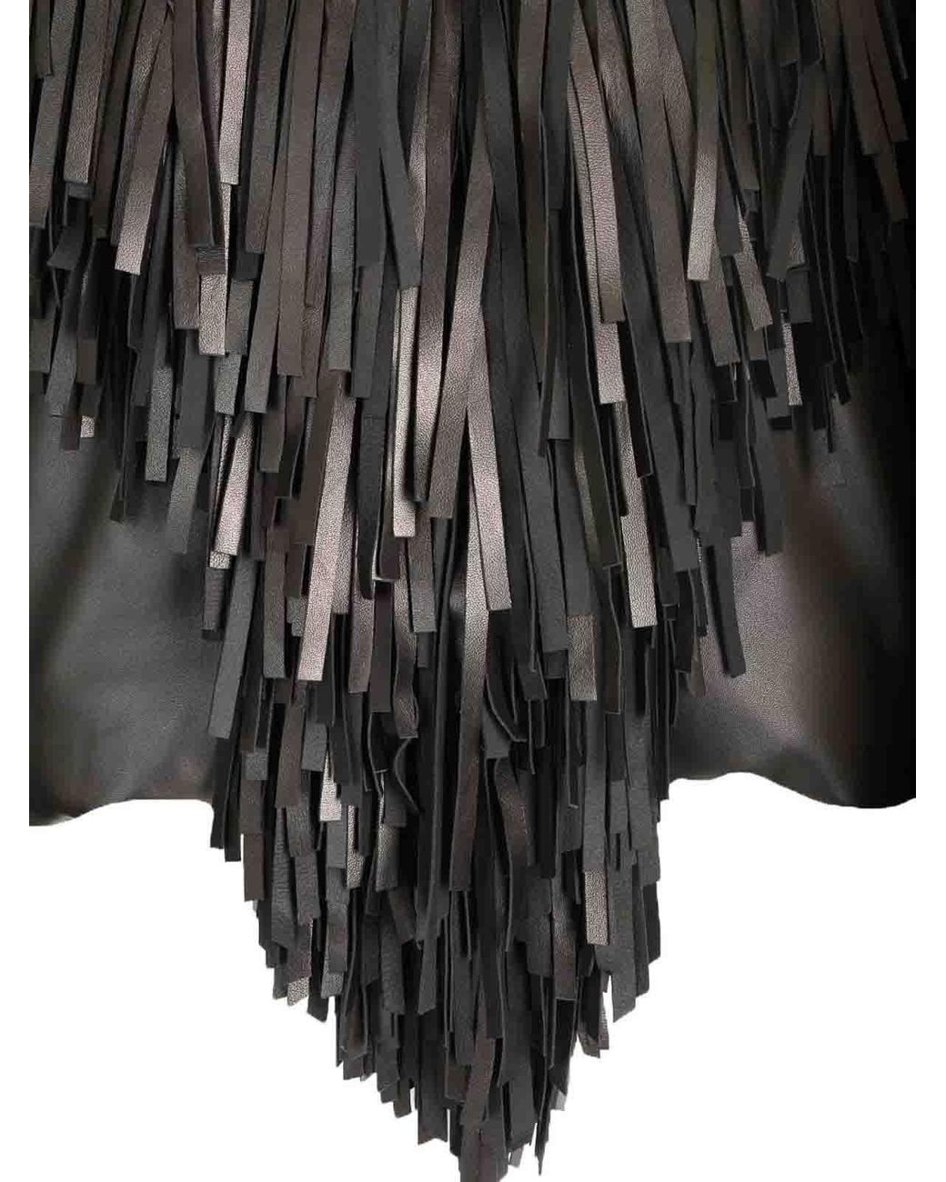 Alaïa Black Alaïa Fringed Bomber Jacket