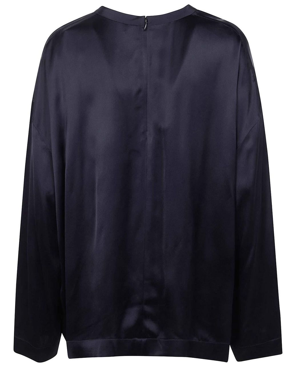 Totême Black Boxy Satin Top