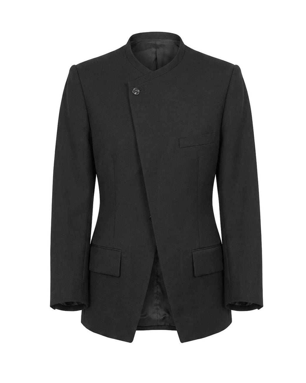 Bottega Veneta Black Grain De Poudre Collarless Jacket