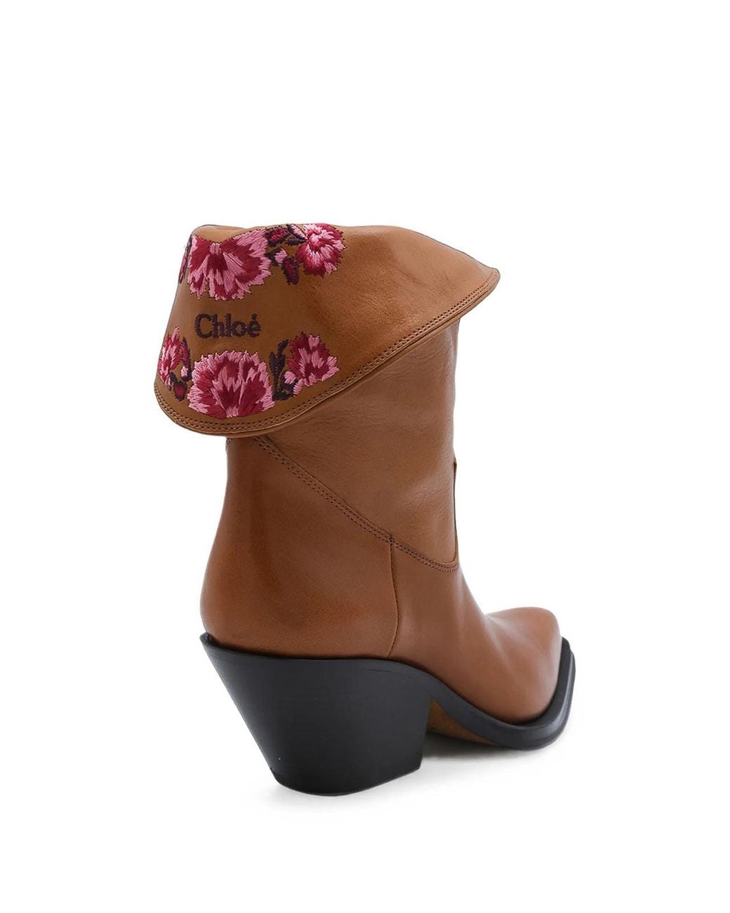 Chloé Brown Azelan Semi-Gloss Leather Ankle Boots
