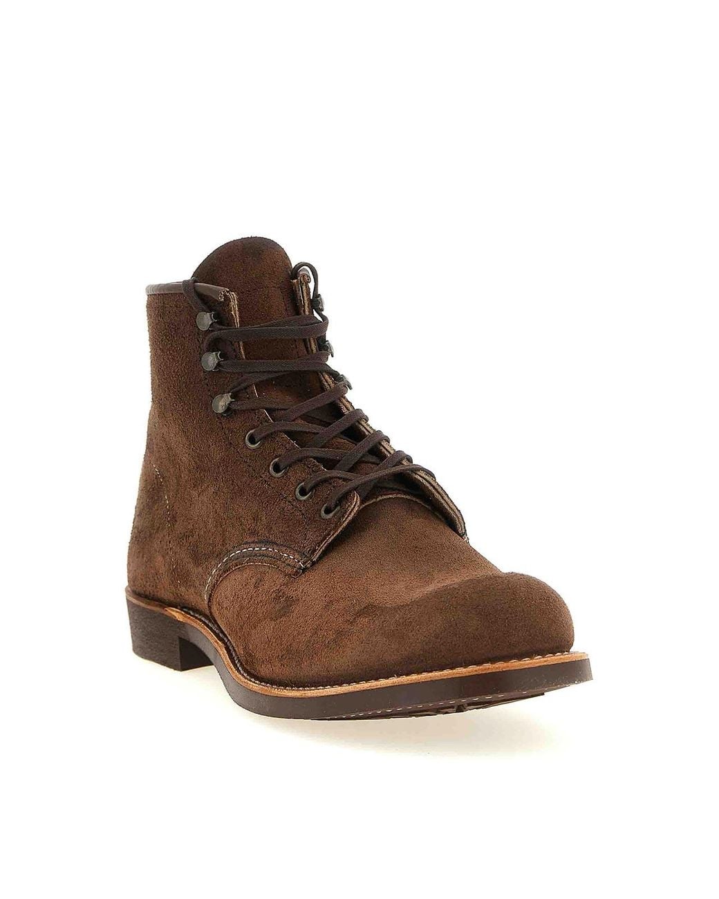 Red Wing Brown Blacksmith Lace-Up Ankle Boots for men