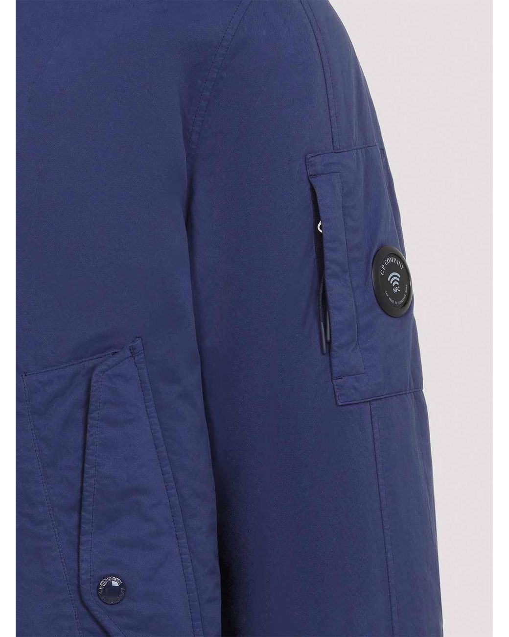 C P Company Blue Cp Company T-Flatt Padded Bomber Jacket for men