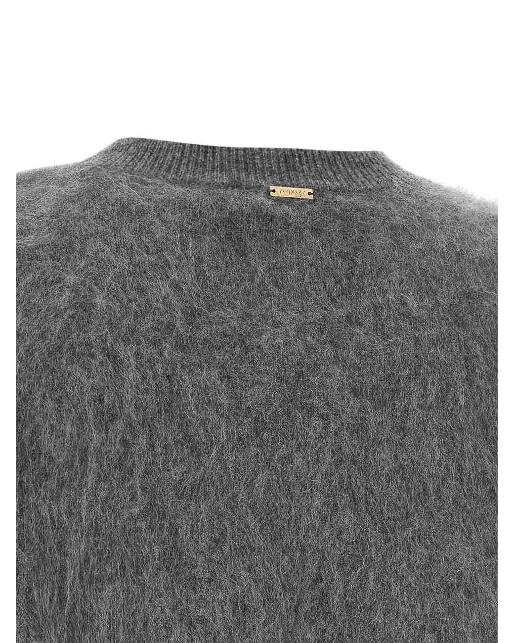 Twinset Gray Brushed Wool Sweater