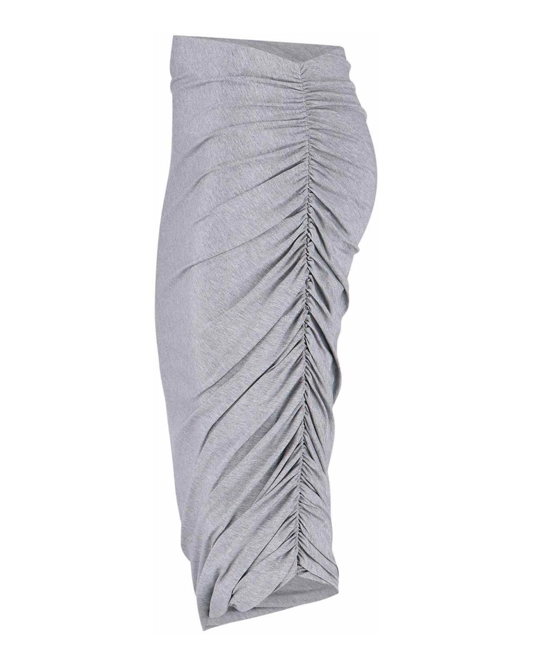 The Attico Gray Asymmetrical Midi Skirt With Draped Details
