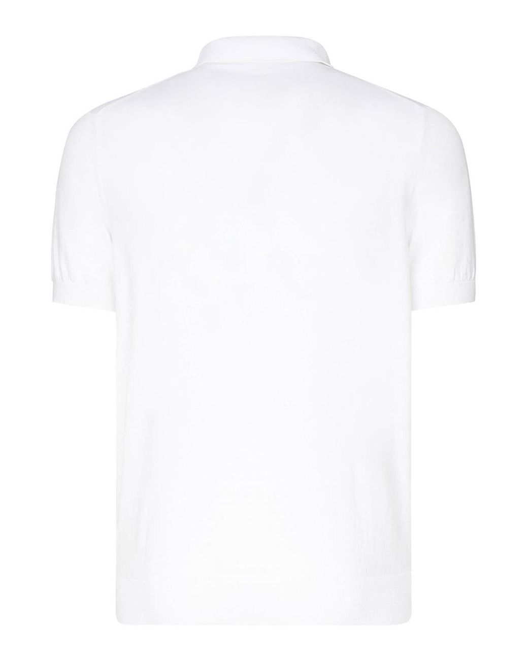 Fedeli White Open Neck Polo for men