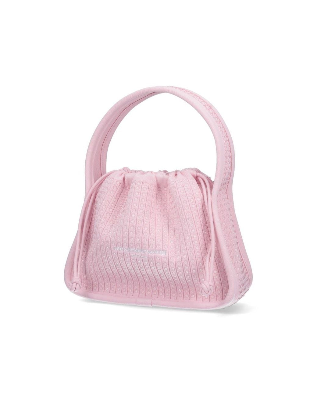 Alexander Wang Pink Small Tote Bag With Ryan Rhinestones