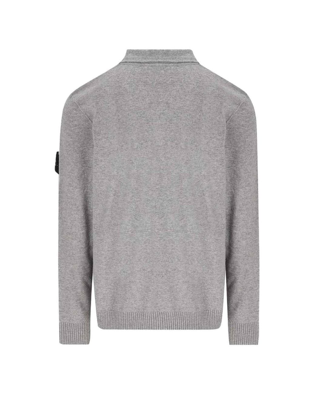 Stone Island Gray Wool Polo for men