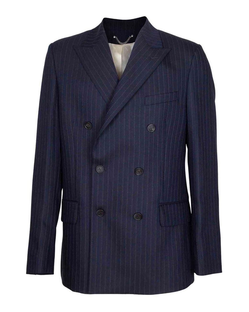 Golden Goose Deluxe Brand Blue Journey Double -Breasted Jacket for men