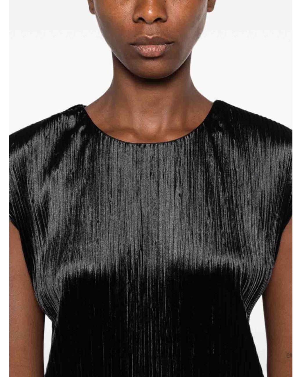 Forte_forte Black Pleated Top
