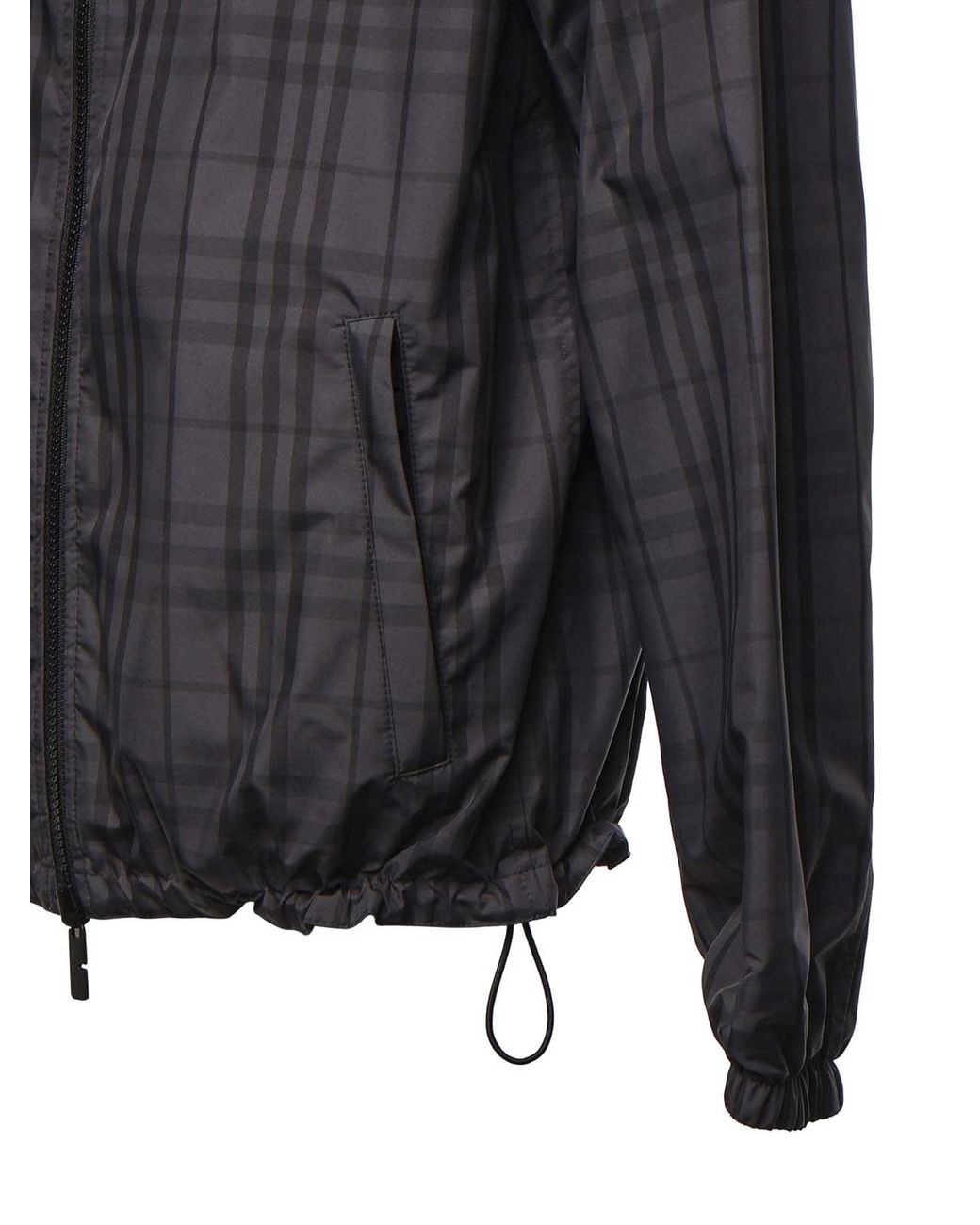 Burberry Black Reversible Newport Check Hooded Jacket for men