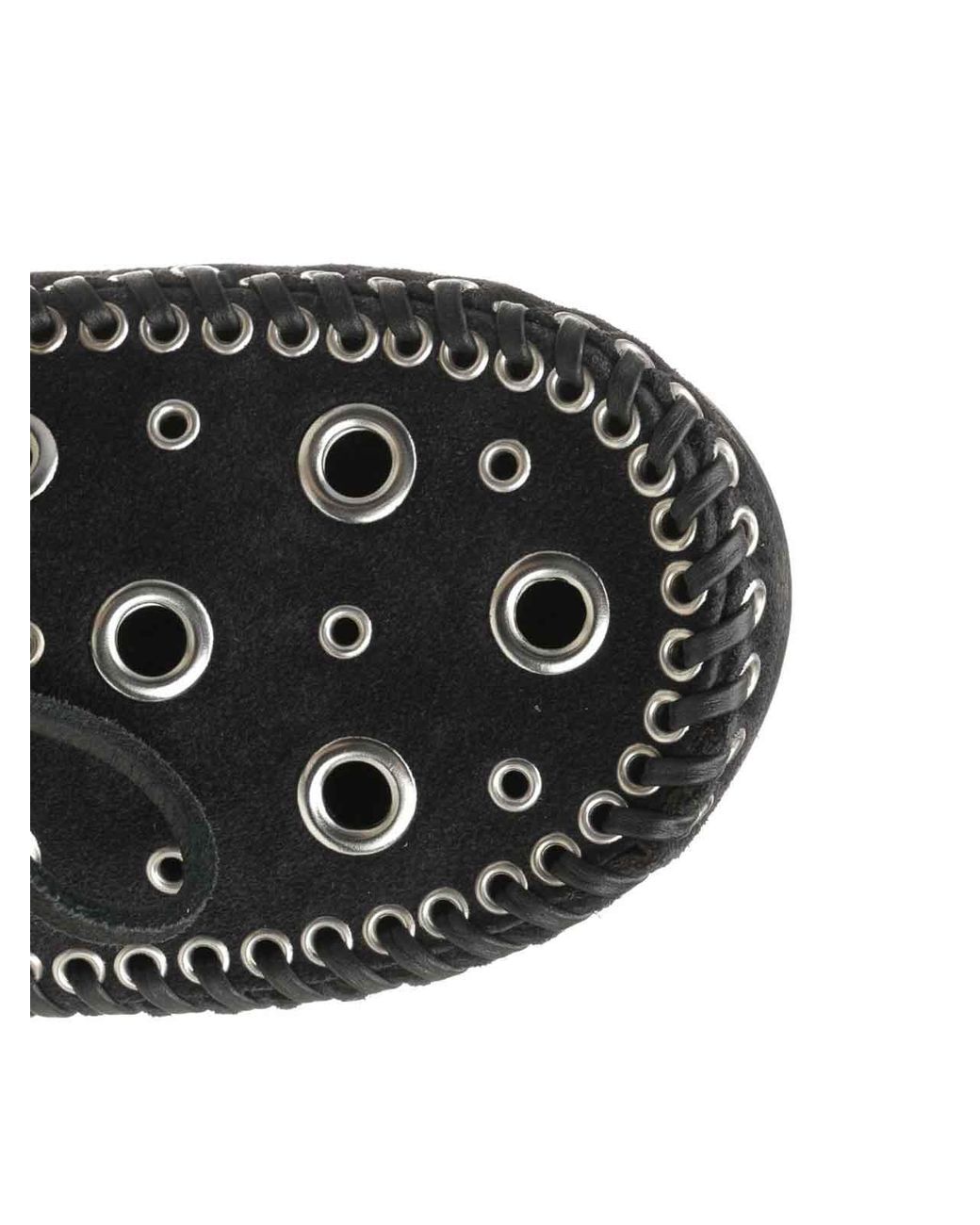 Isabel Marant Black Suede Eyelets Moccasin