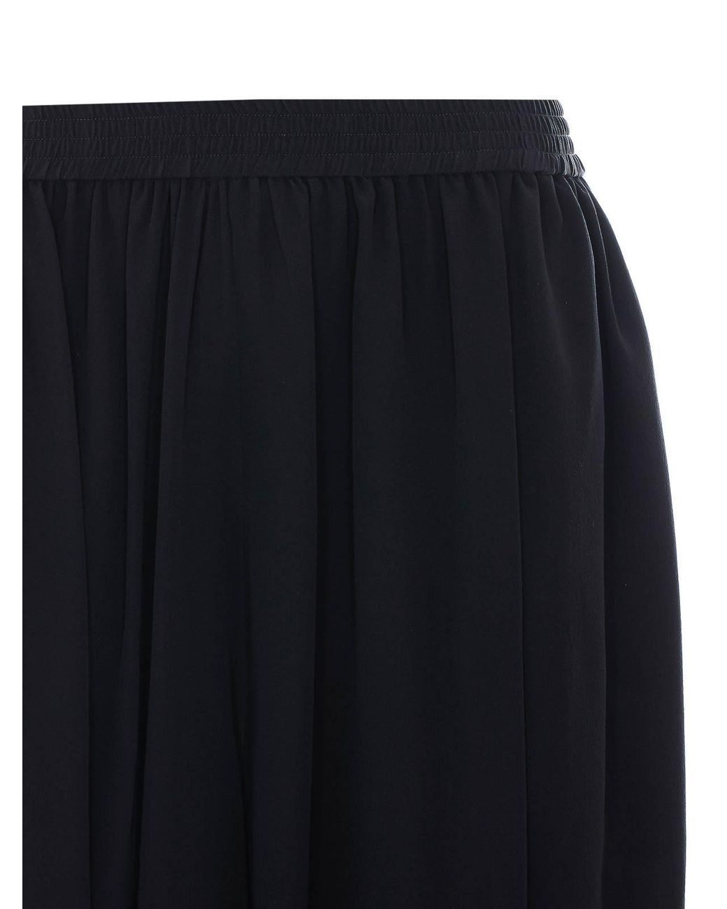 Chloé Black Fluid Pleated Crepe De Chine Pants