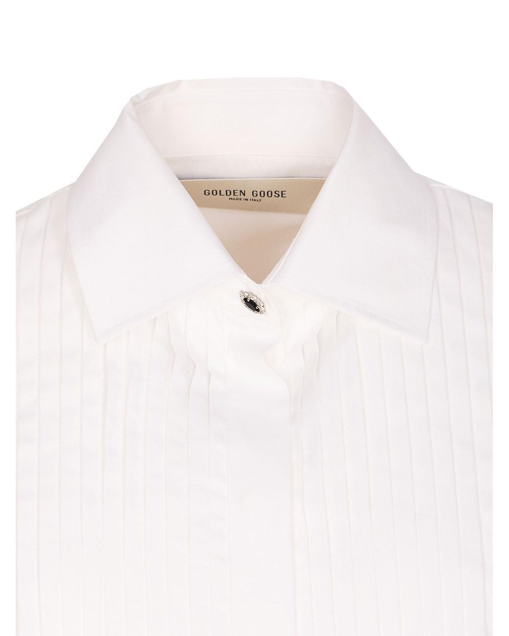 Golden Goose Deluxe Brand White Over Shirt With Frontal Buttons