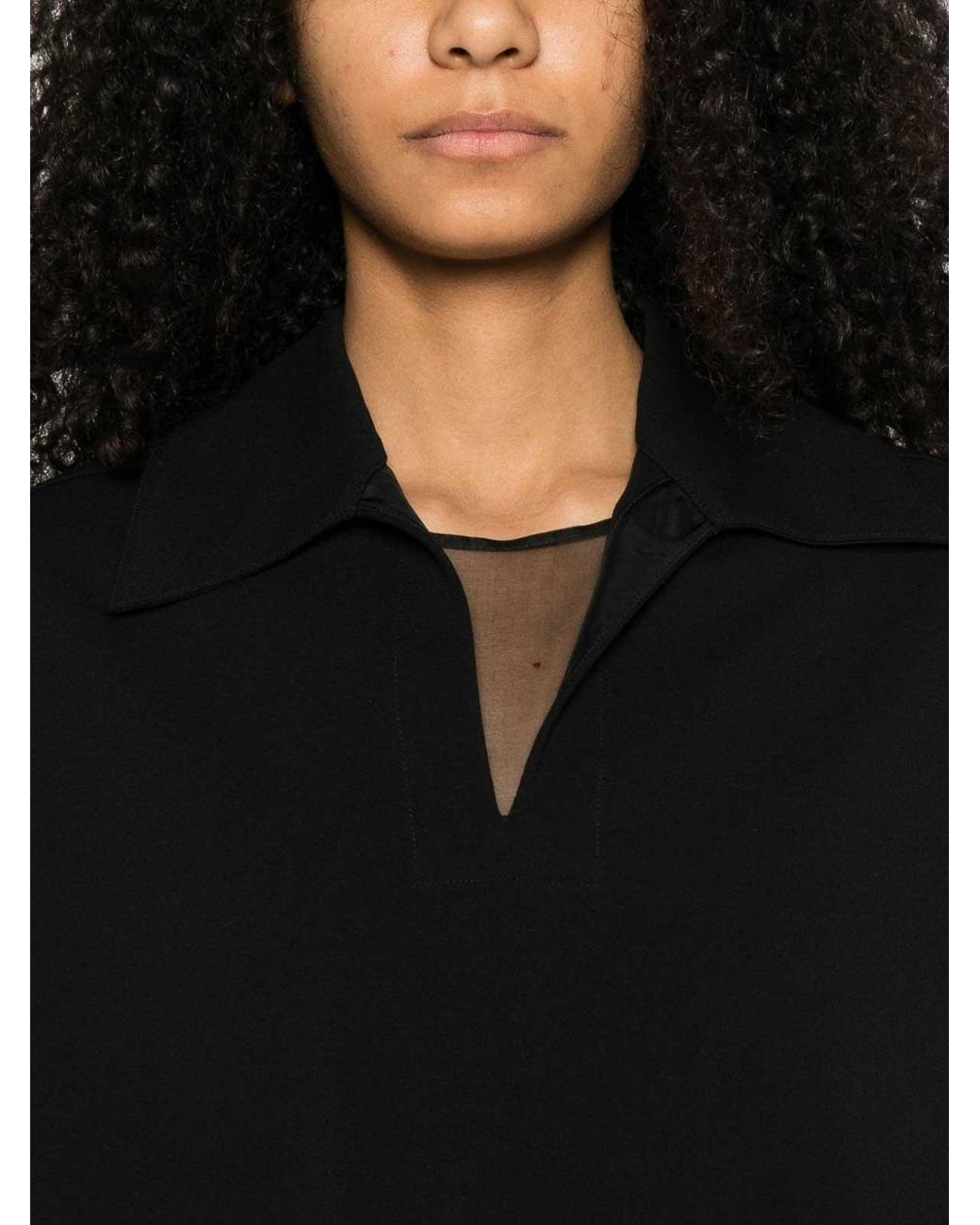 Jil Sander Black Cropped Polo Shirt