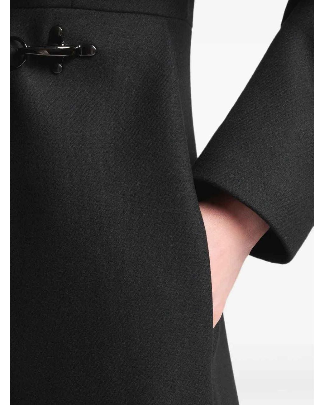 Fay Black Hooded Foderato Gancio Coat