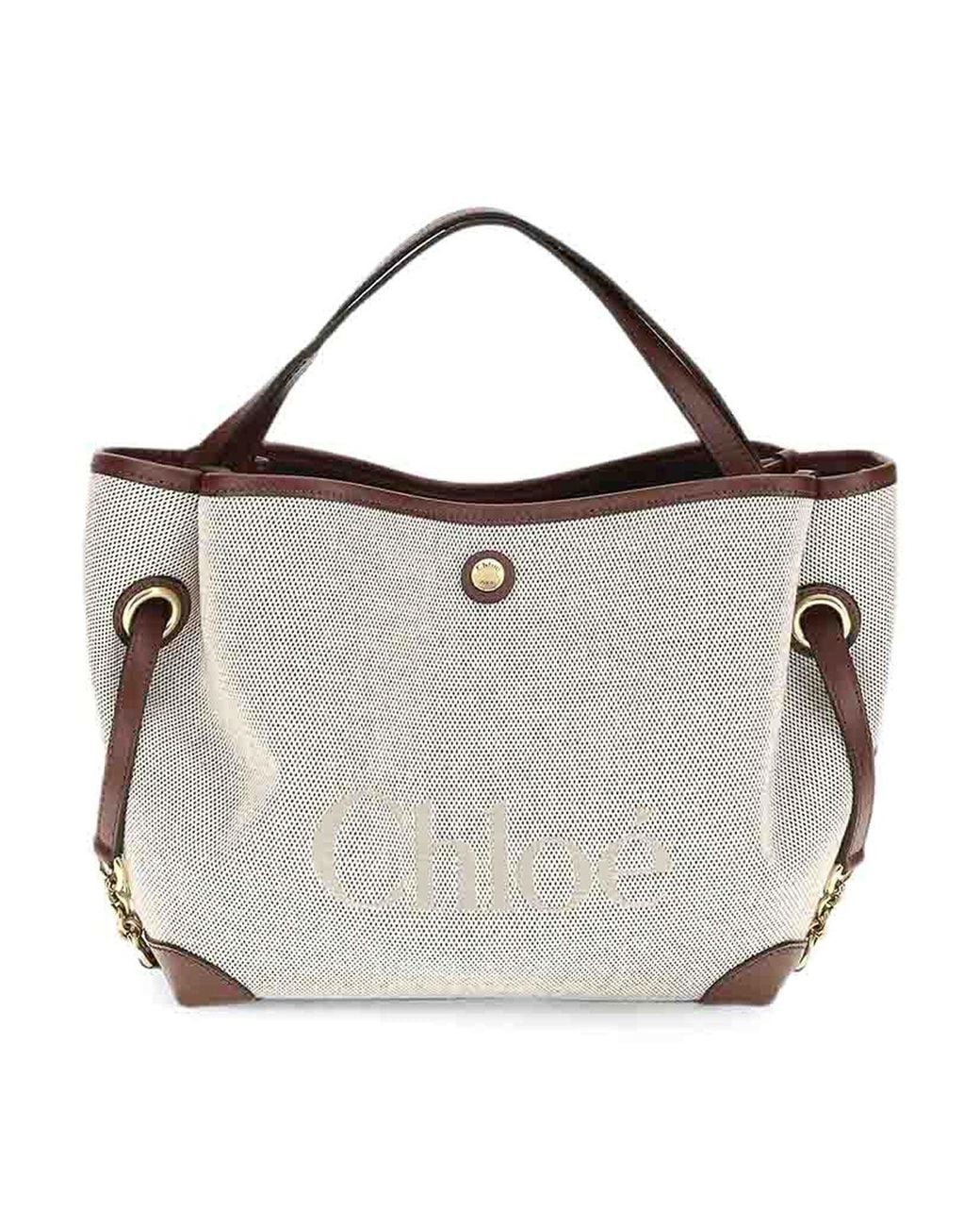 Chloé White Small Clover Double Carry Bag