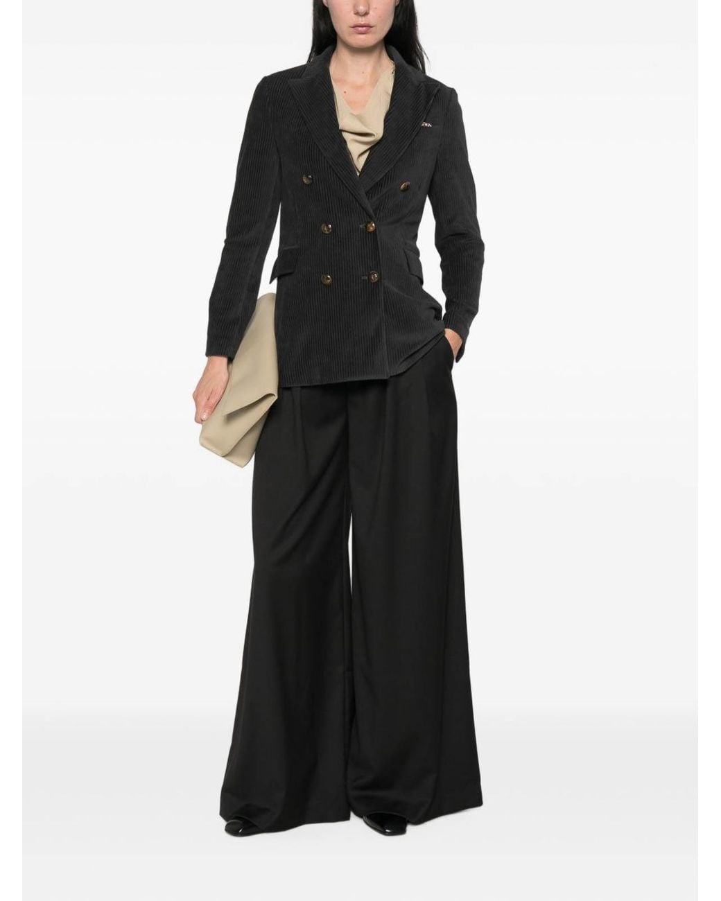 Circolo 1901 Black Cotton Double-Breasted Jacket