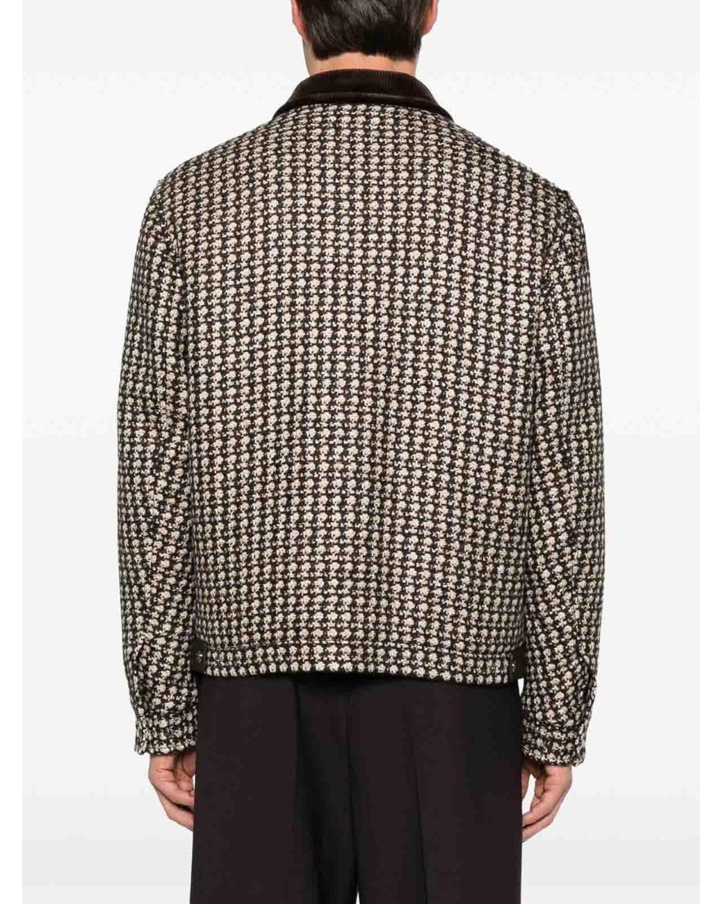 Dolce & Gabbana Brown Houndstooth Jacket for men