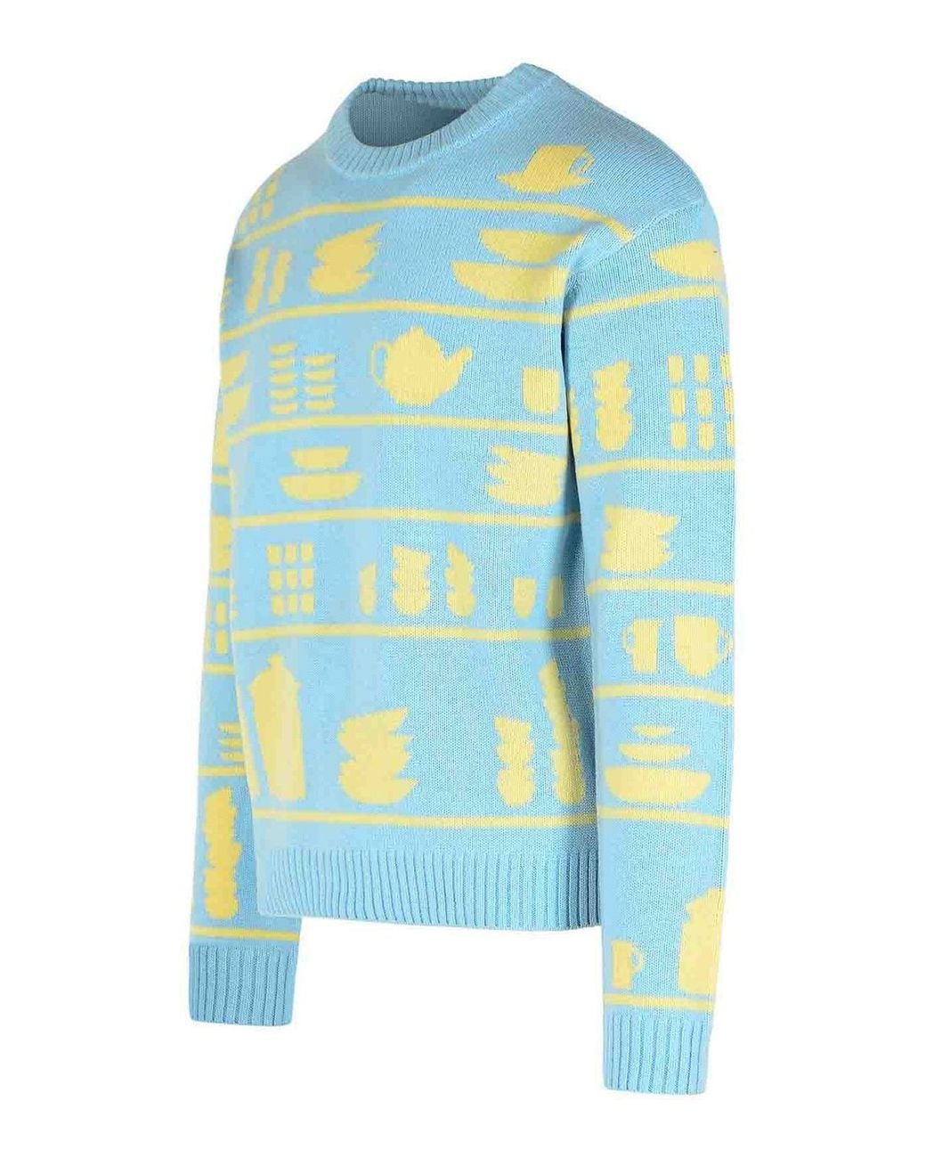 J.W. Anderson Blue Jw Anderson Crockery Jacquard Jumper for men
