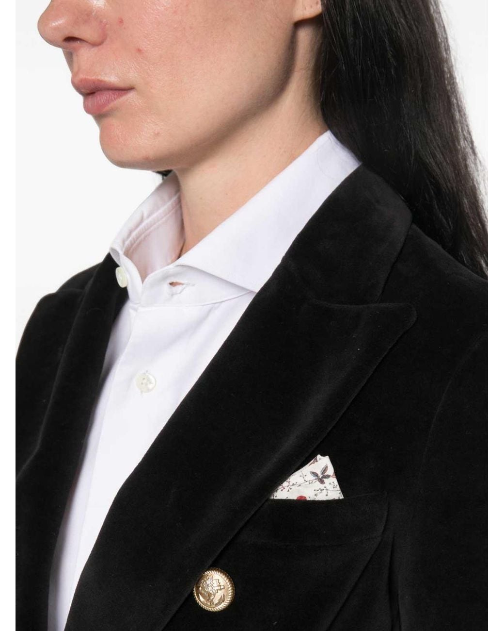 Circolo 1901 Black Cotton Double-Breasted Jacket