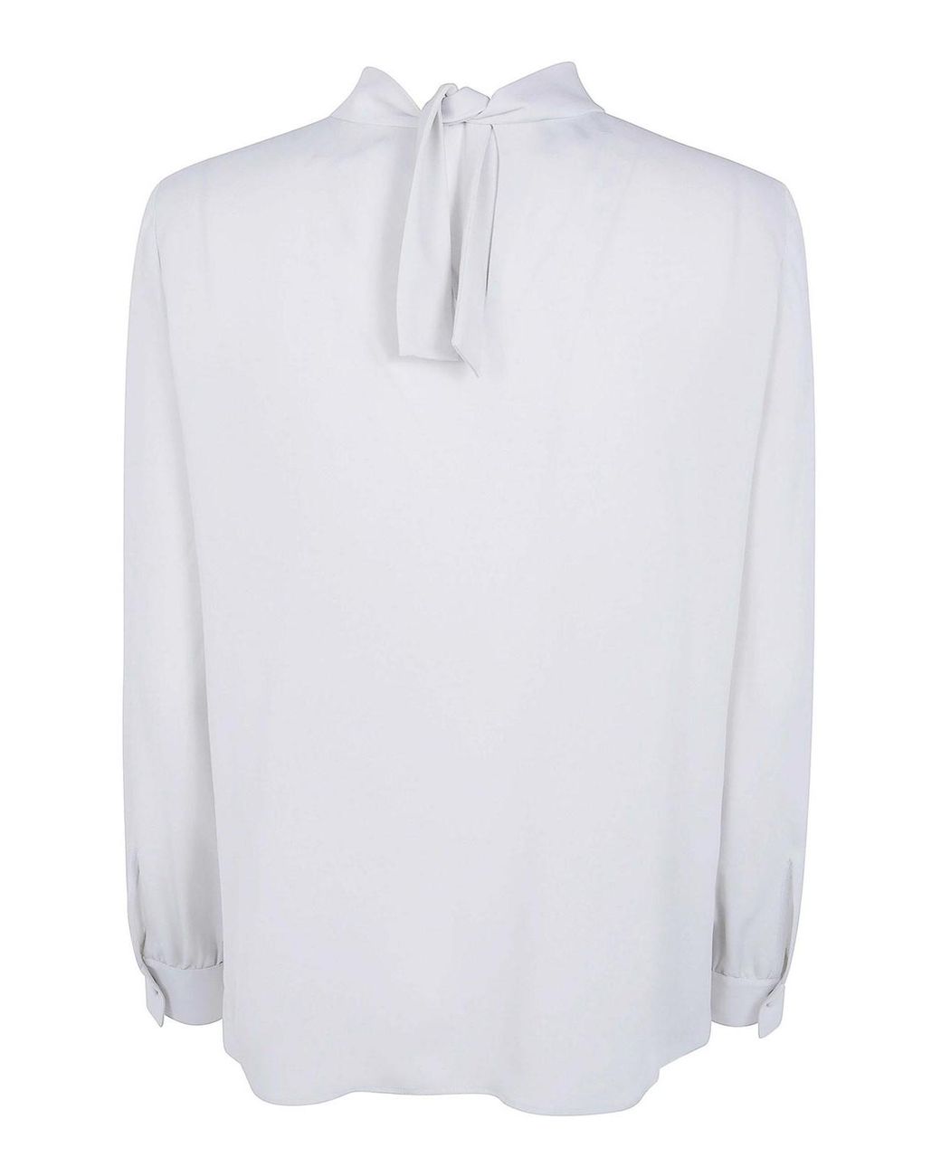 Giorgio Armani White Tie Back Straight Hem Blouse