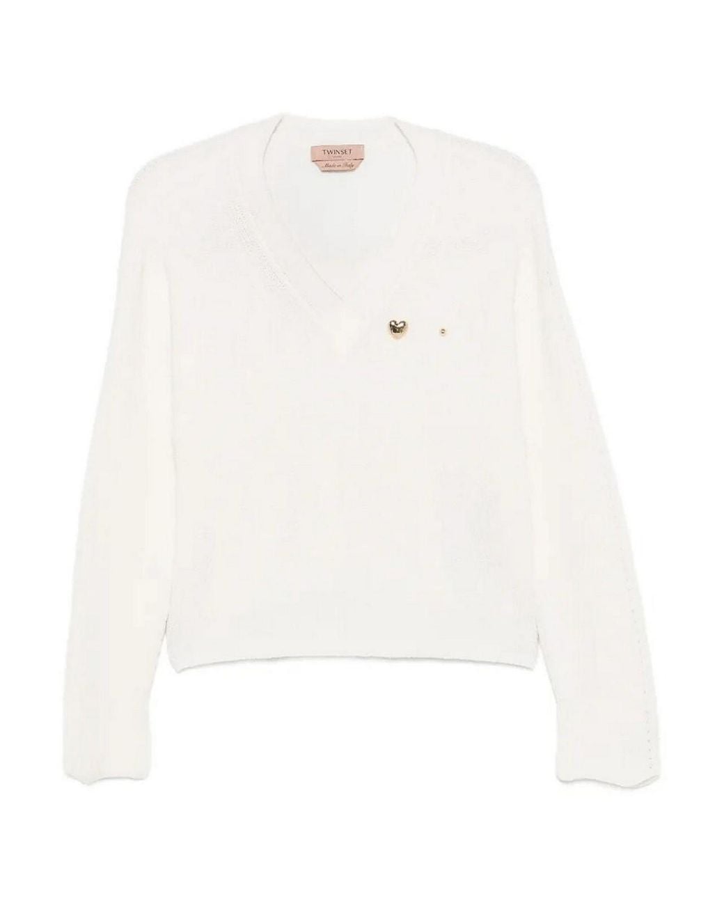 Twinset White Round Neck Sweater