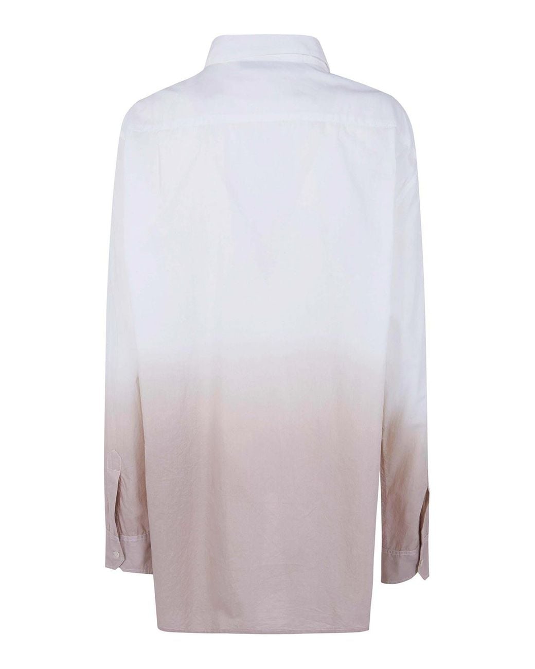 Maria Calderara White Shaded Cotton Muslin Shirt