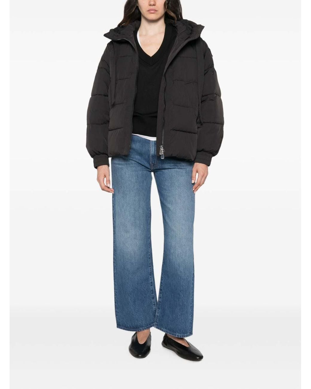Pinko Black Hooded Puffer Jacket