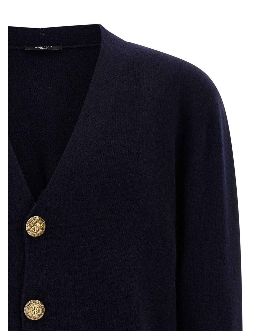 Balmain Blue Eco-Cashmere Cardigan for men