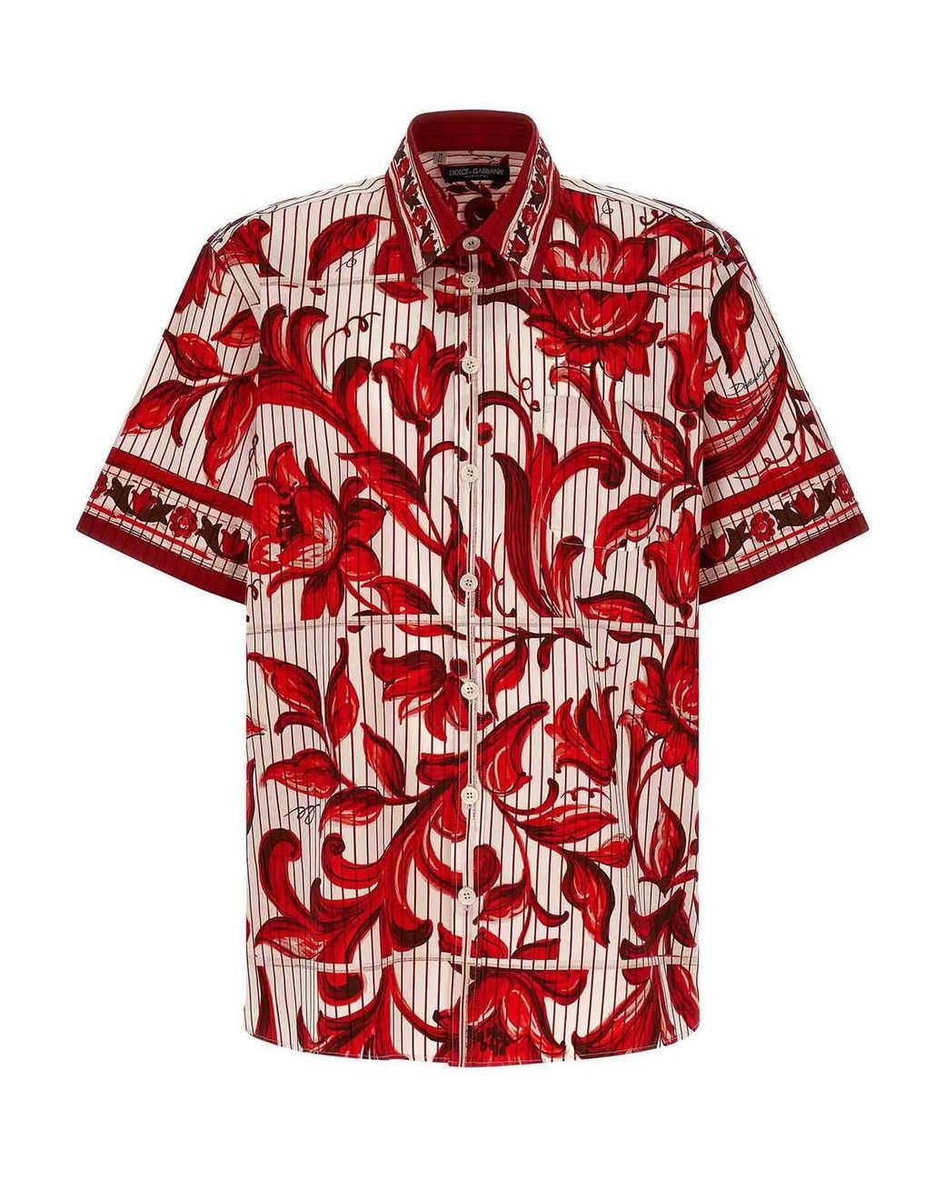 Dolce & Gabbana Red Maiolica' Shirt for men