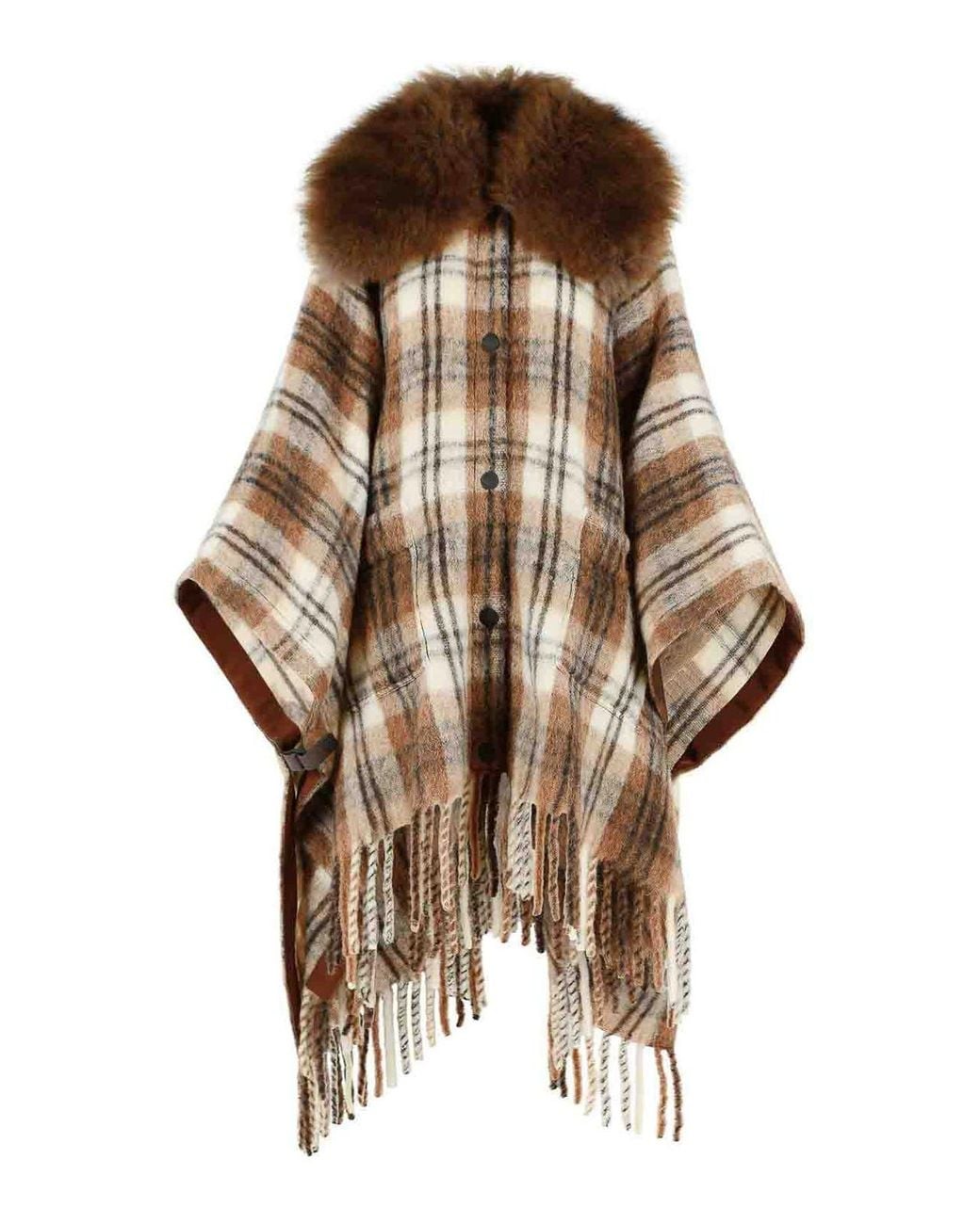 Moncler Brown Wool Blend Cape
