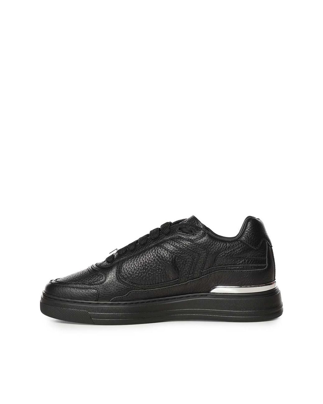 Philipp Plein Black Leather Sneaker With Logo for men