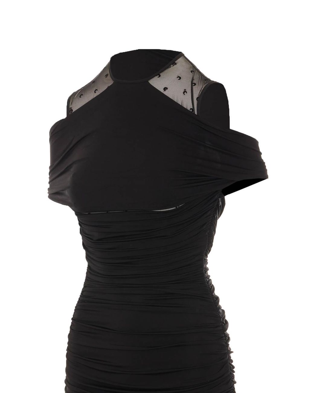 MARINE SERRE Black Long Dress