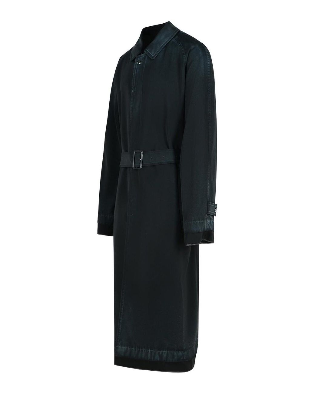 Maison Margiela Black Virgin Wool Trench Coat for men