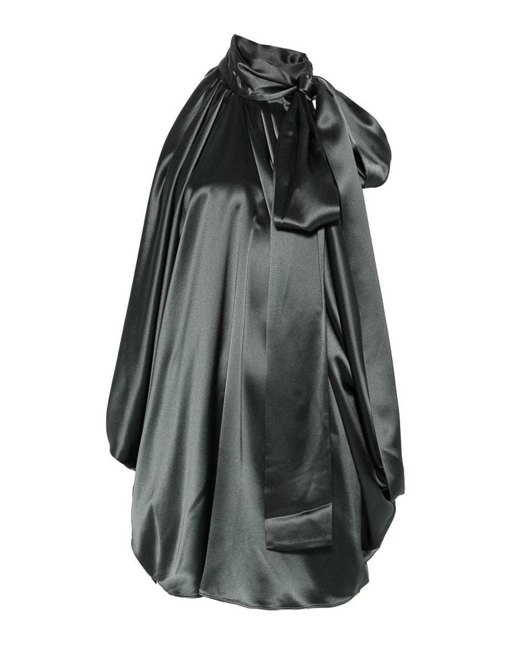 7 For All Mankind Gray Petal Satin Mini Dress