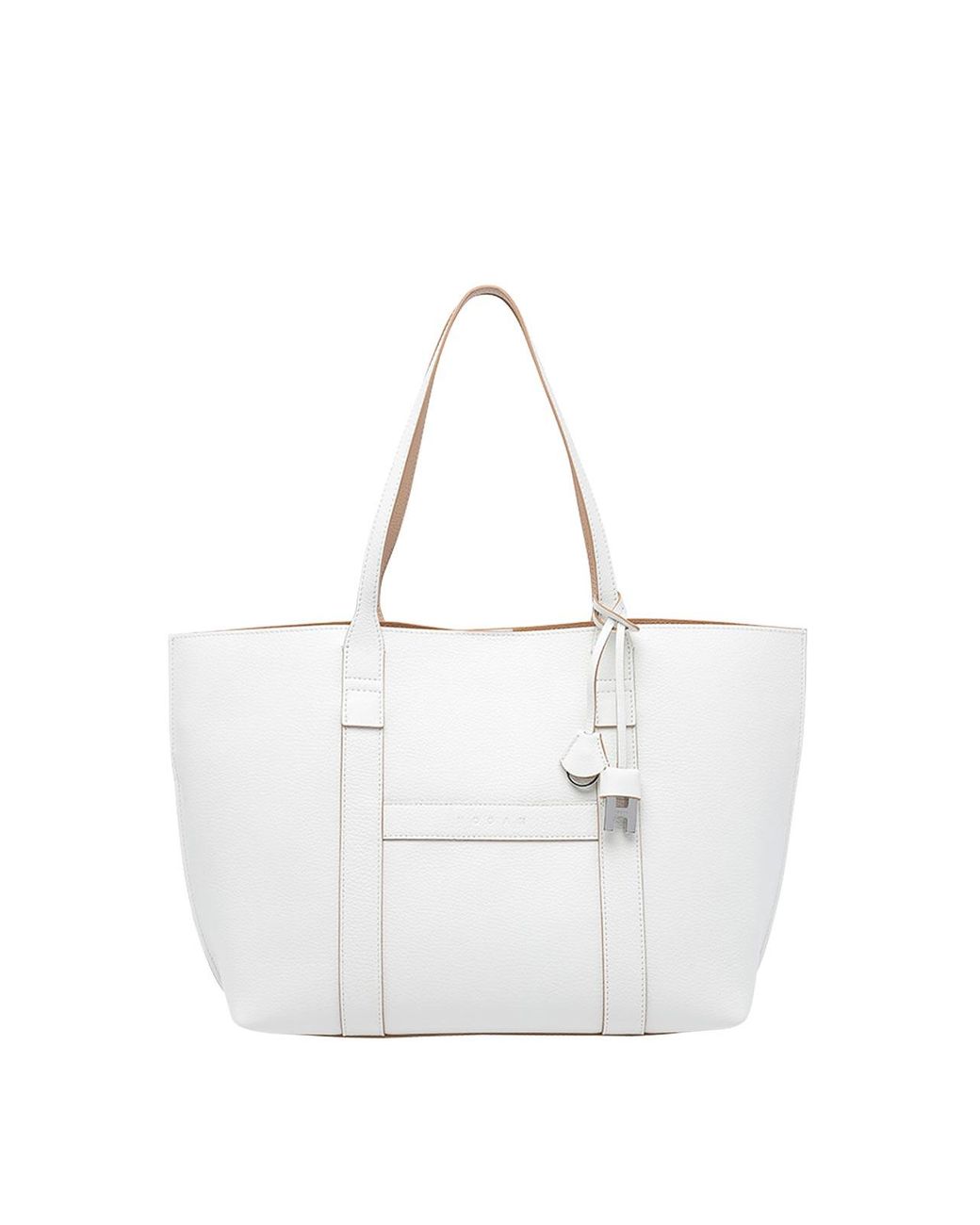 Hogan White Medium Script Shopping Bag