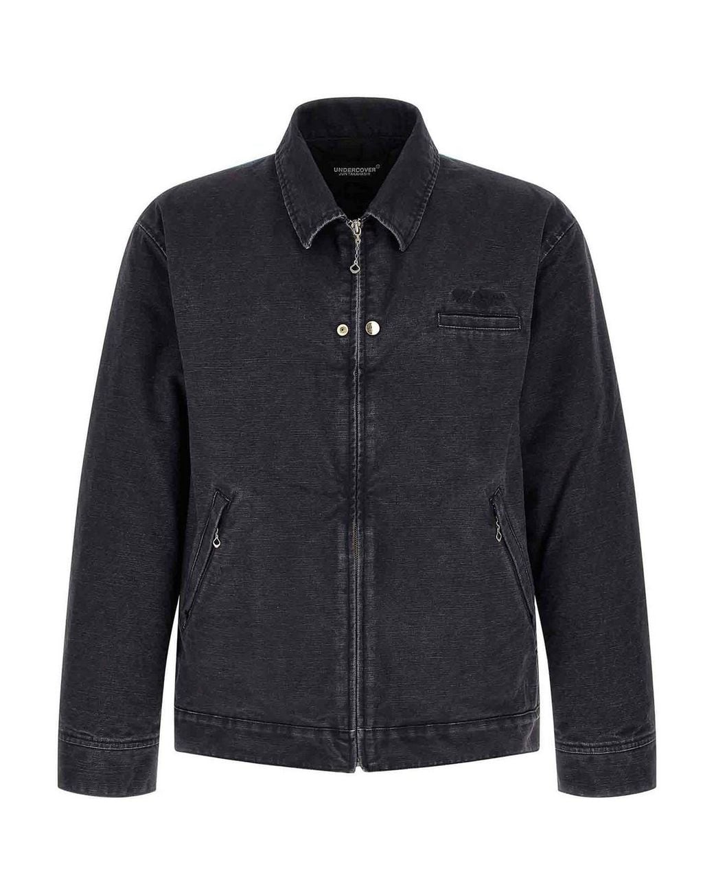 Undercover Black Cotton Jacket With Photo Print for men