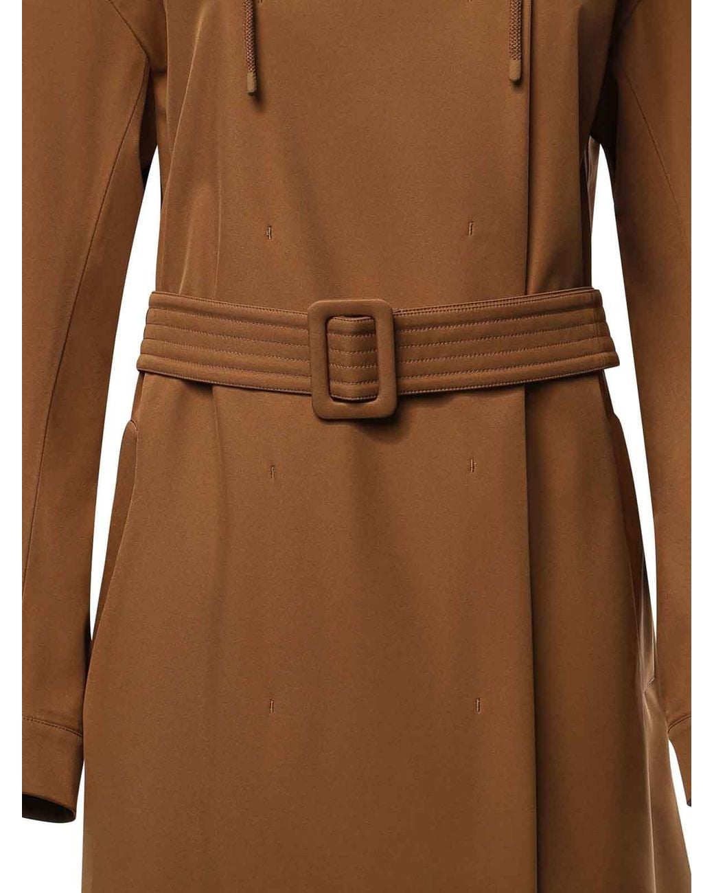 MM6 by Maison Margiela Brown Long Trench Coat With Belt