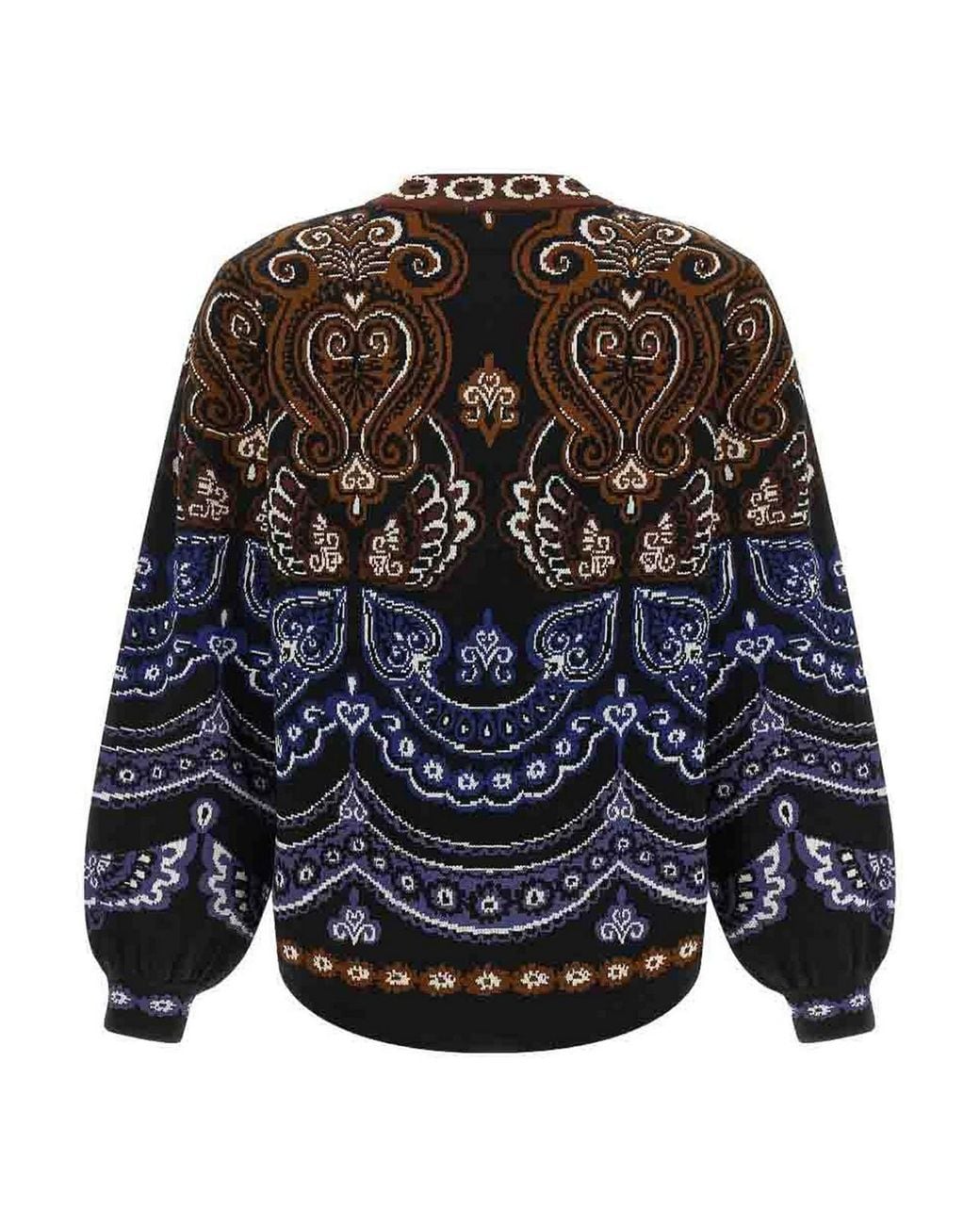 Farm Rio Black Sweater With Tropical Floral Print