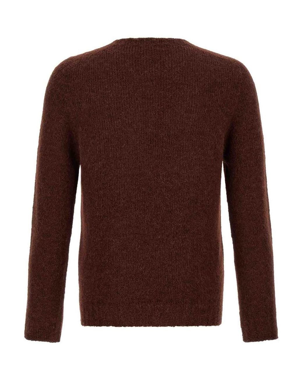 Oliver Lattughi Brown Crew-Neck Sweater for men